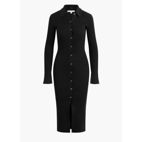 💕FAVORITE DAUGHTER💕 Lena Long Cardigan ~ Black M NWT Ribbed Cotton Cashmere - Picture 7 of 16